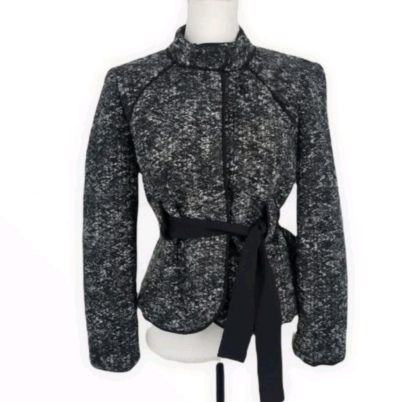 Sandro sportswear black & white tweed evening jacket, blazer, womens size medium - Picture 8 of 9